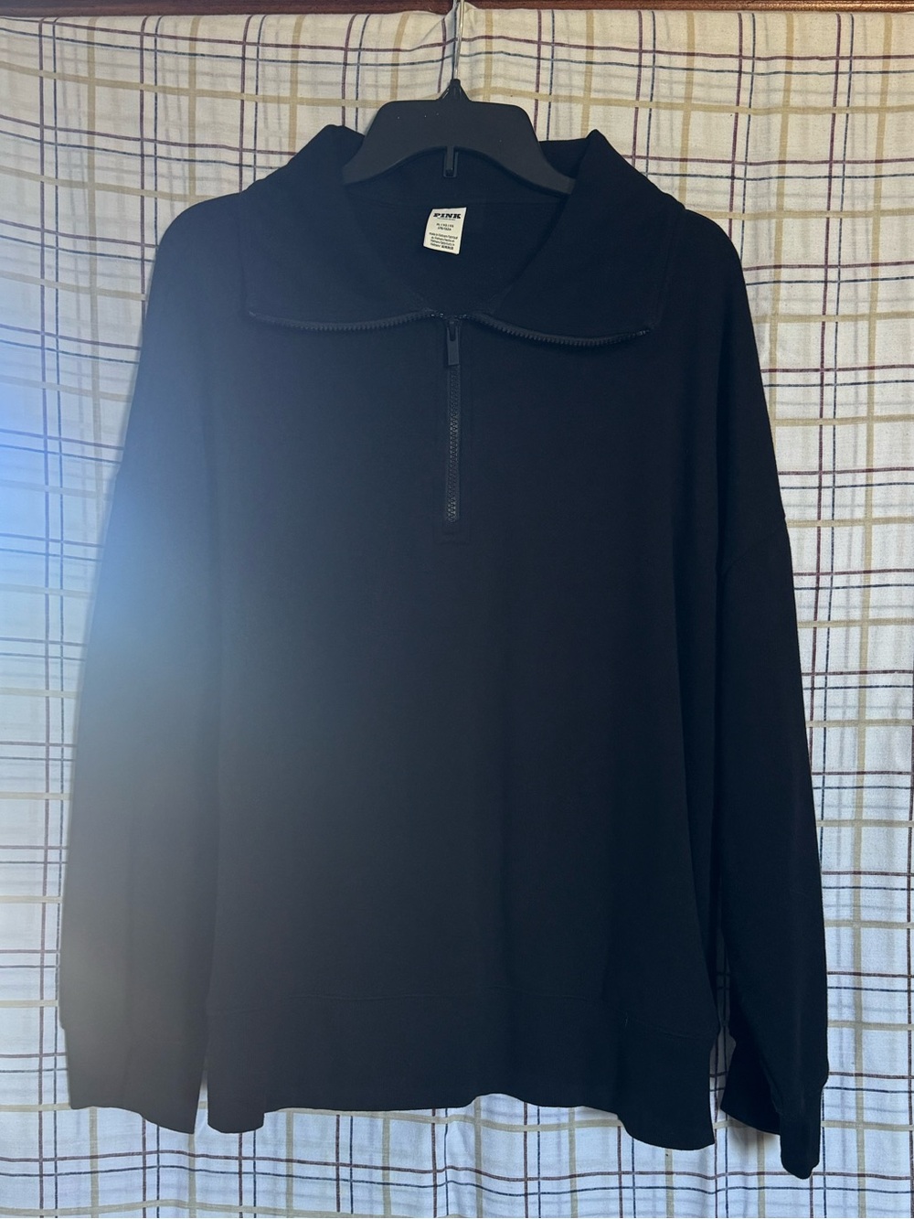 PINK Victoria's Secret Black Half-Zip Turtleneck Sweater